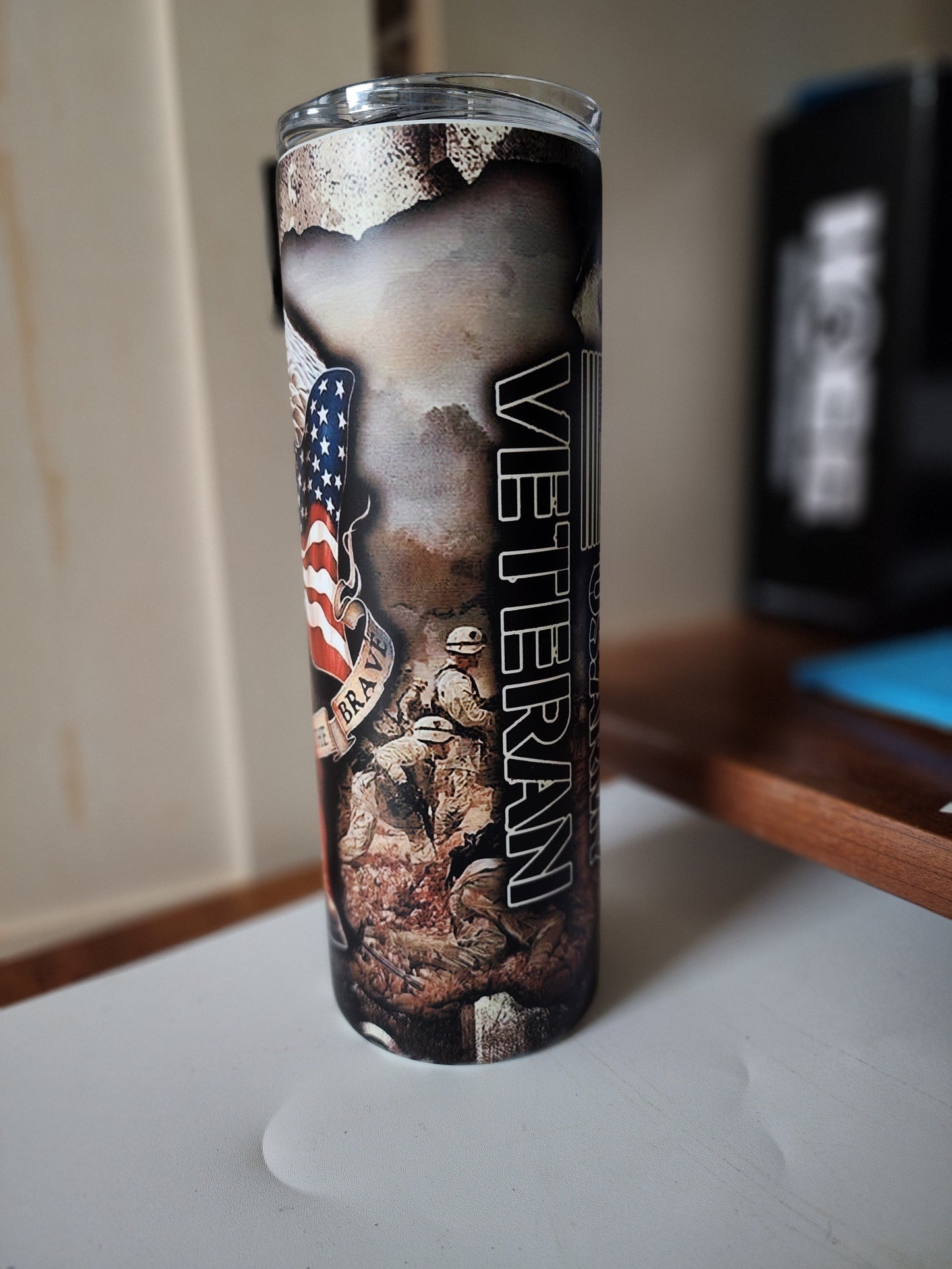 20 oz glow tumbler Army Veteran