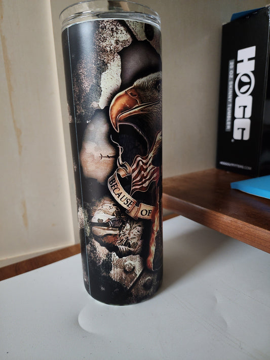 20 oz glow tumbler Army Veteran