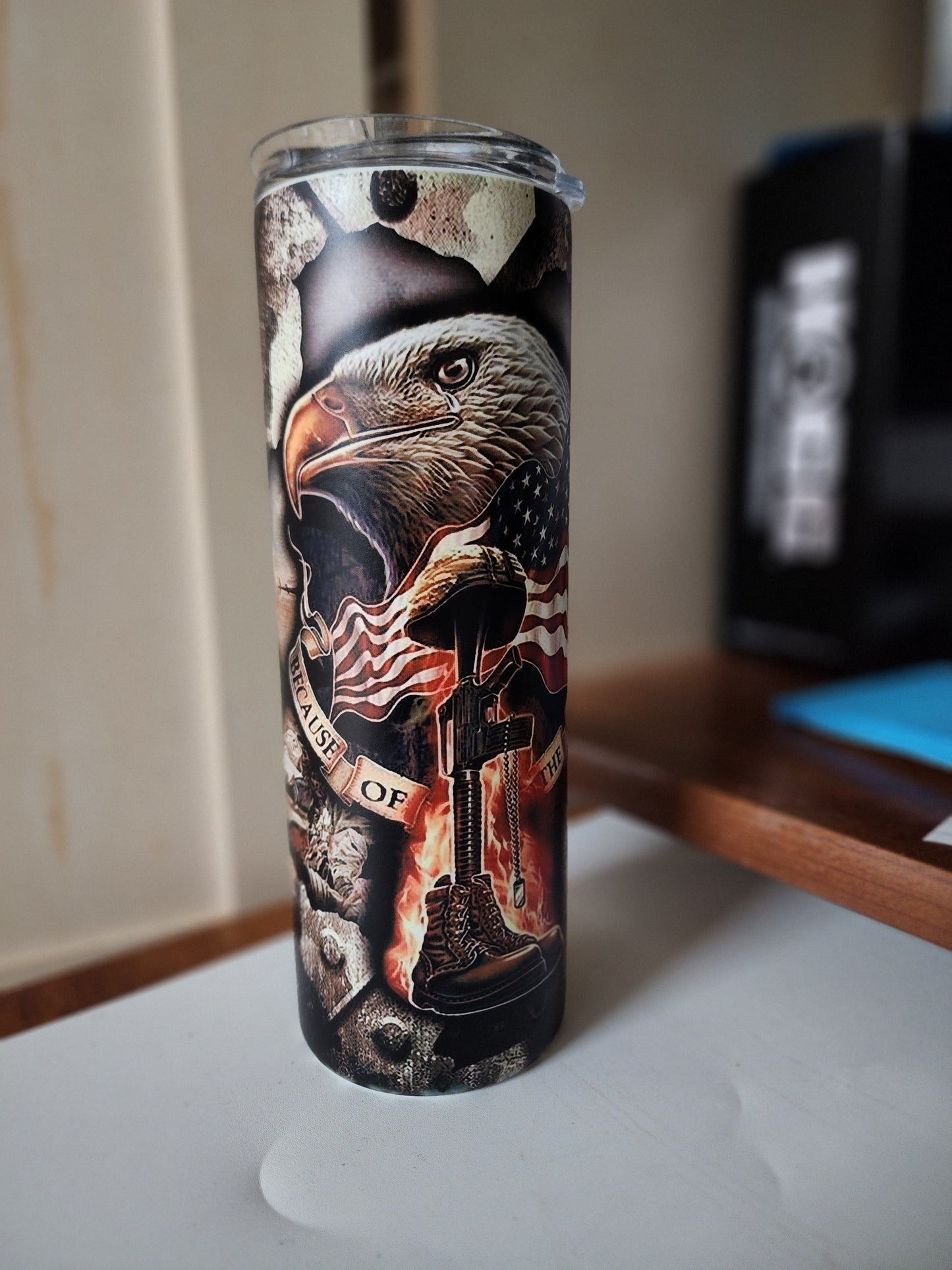 20 oz glow tumbler Army Veteran